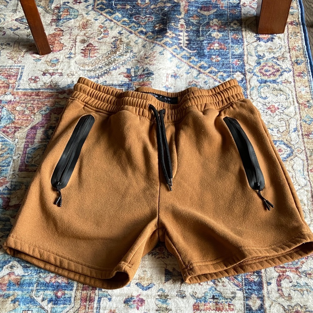Men's Brown Athletic Shorts with Black Details